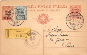 Lot267 italian postcard coat of arms italy trieste venezia giulia 5 heller stamp