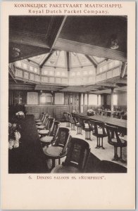 SS 'Rumphius' Ship Dining Saloon Royal Dutch Packet Company Postcard H76