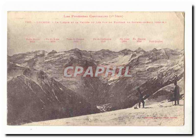 Luchon Postcard Old Circus and valleee Lys view Superbagneres plateau (1800m)