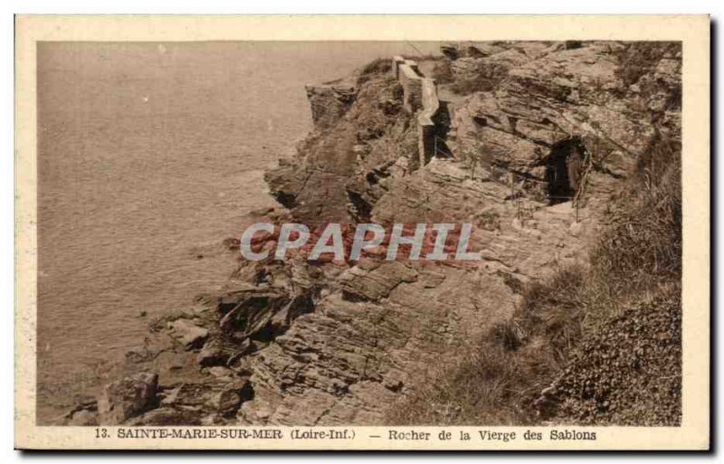 Old Postcard St. Mary Sea Virgin Rock Sablons