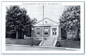 c1920 Williamstown Post Office Exterior Building Williamstown Kentucky Postcard