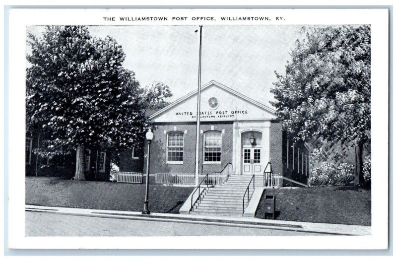 c1920 Williamstown Post Office Exterior Building Williamstown Kentucky Postcard