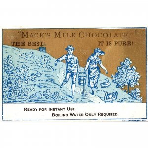 Mack's Milk Chocolate ~ Jack and Jill ~ Antique Victorian Trade Card