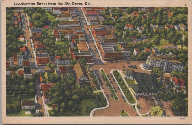 Postcard Loockerman Street from the Air Dover DE