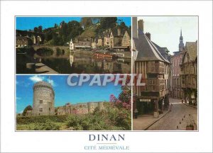 Modern Postcard Dinan Cotes d'Armor Wearing the castle and the streets of the...