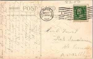 Vintage 1910's Schmucker Winsch Girl Golden Sun Harvest Thanksgiving Postcard