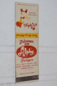 Alphy's Coffee Shops 20 Strike Matchbook Cover