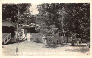 RPPC FAIR HILLS RESORT DETROIT LAKES MINNESOTA REAL PHOTO POSTCARD 1943