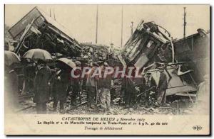 Old Postcard Train Disaster Melun November 4, 1913 Rapid n2 Marseille buffers...