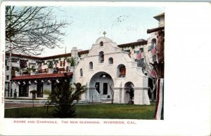 Adobe and Campanile The New Glenwood Riverside California Postcard Posted 1905