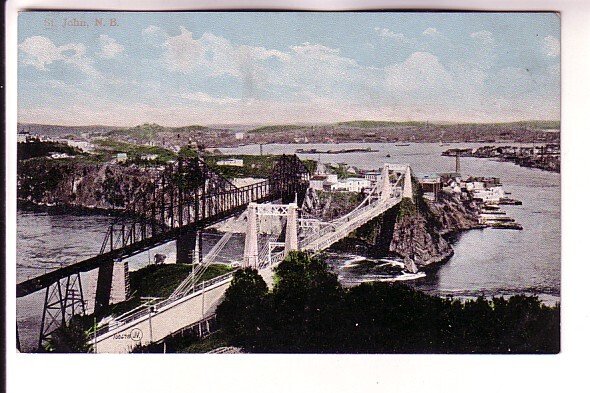 Railway and Auto Bridges, St John, New Brunswick,