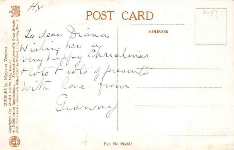 Bubbles, Margaret Tempest Rabbit Writing on back 