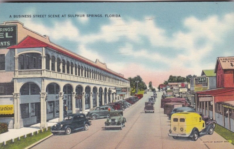 Florida Sulphur Springs Main Street Business Section 1938 sk1140a