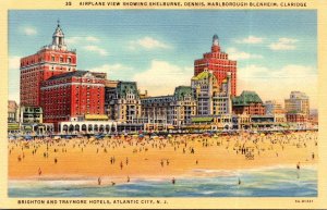 New Jersey Atlantic City Airplane View Showing Hotels Curteich