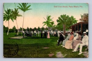 GOLF CLUB HOUSE PALM BEACH FLORIDA RPO AUXILIARY MARKING NIXIE POSTCARD 1911