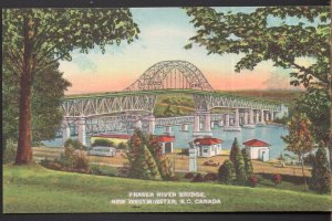 British Columbia NEW WESTMINSTER Fraser River Bridge - Divided Back