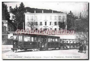 Postcard Modern Grasse Station Du Cours tram Depart COPYRIGHT