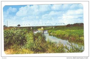 River and Old Bridge, Matamoros, Tamaulipas, Mexico, 40-60s