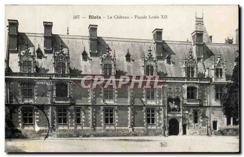 Old Postcard Blois Chateau Facade Louis XII