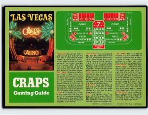 Postcard Craps Gaming Guide, Las Vegas, Nevada