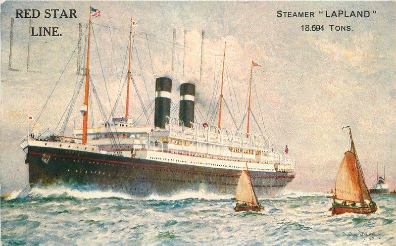 Artist impression 1930s Steamer Lapland Red Star Line Postcard 12064