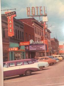 First Street Havre Montana Postcard Cars Downtown View Signs RPPC
