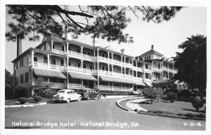 J67/ Natural Bridge Virginia RPPC Postcard c1940s Hotel Autos Cline 291