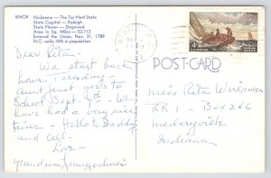 State View~Greetings From North Carolina Banner~State Map~Cardinal~PM 1993 PC