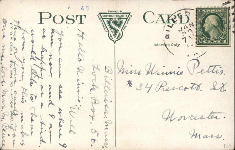 Lowell Massachusetts MA Train Station Depot c1910s Postcard