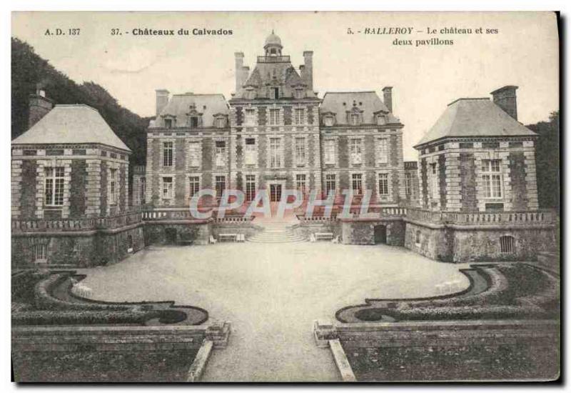 Old Postcard Chateaux Calvados Balleroy Le Chateau and two pavilions