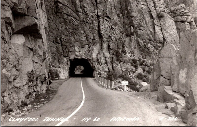 Real Photo Postcard Claypool Tunnel Highway 60 Arizona~661