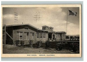 1934 Postcard High School Needles California Posted B & W San Bernardino