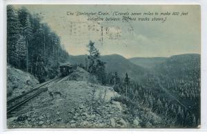 Burlington Railroad Train Mountain Track 1909 postcard