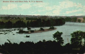 Vintage Postcard Hudson River Glen Falls New York Distance Leighton & Valentine