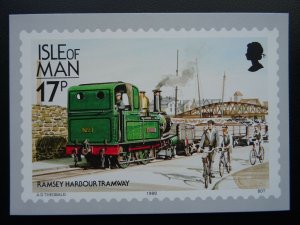 Isle of Man RAMSEY HARBOUR TRAMWAY Railways & Tramways c1980's Postcard 