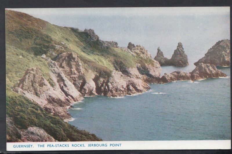 Channel Islands Postcard - Guernsey - The Pea-Stacks Rocks, Jerbourg Point   ...