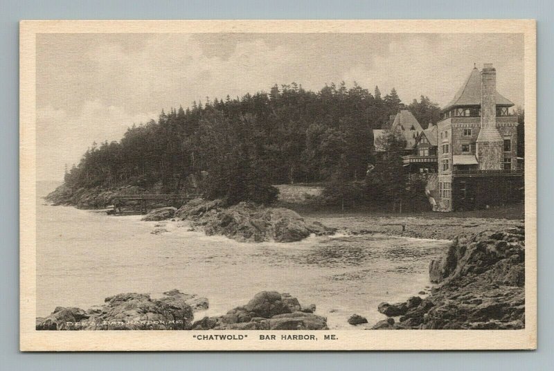 Bee's Chatwold Bay Beautiful Home Beach Bar Harbor Maine ME Postcard