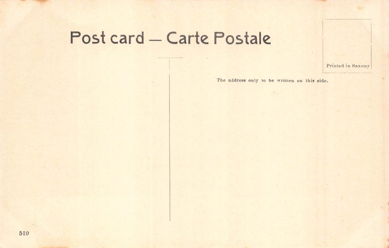 A997 India Poona 1908 River and Gardens vintage postcard