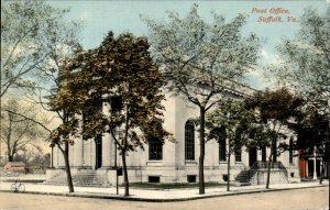 Suffolk Virginia Post Office c1900-20s Vintage Postcard