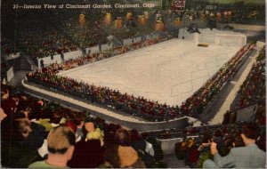 Linen Postcard Interior View of Cincinnati Garden in Cincinnati, Ohio