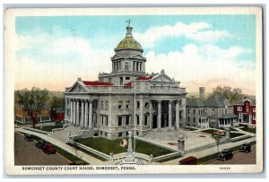 Somerset Pennsylvania PA Postcard Somerset County Court House Building View 1937
