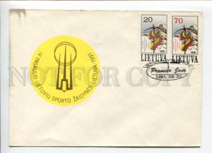 421215 Lithuania 1991 year Independence Sport First Day COVER