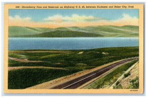 c1940 Strawberry Pass Reservoir Highway US Duchesne Heber City  Utah UT Postcard