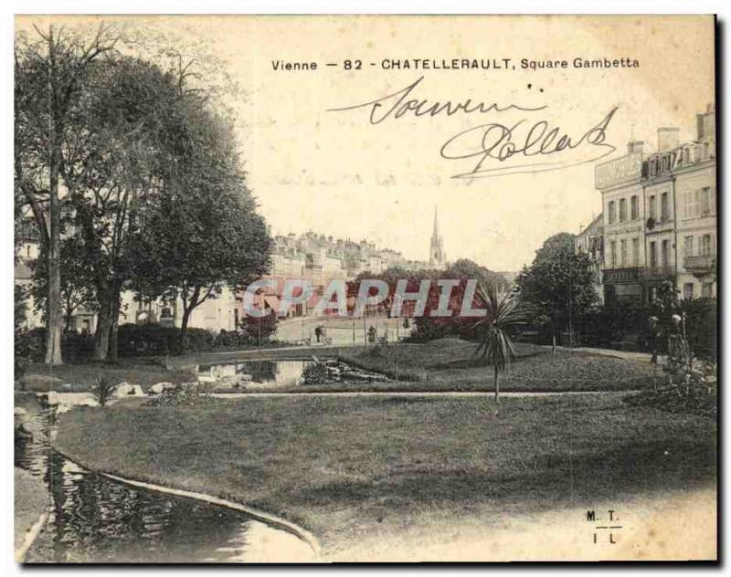 Old Postcard Chatellerault Square Gambetta