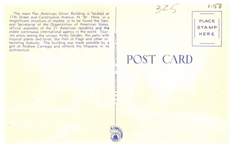 Washington D C Pan Am American Union ,