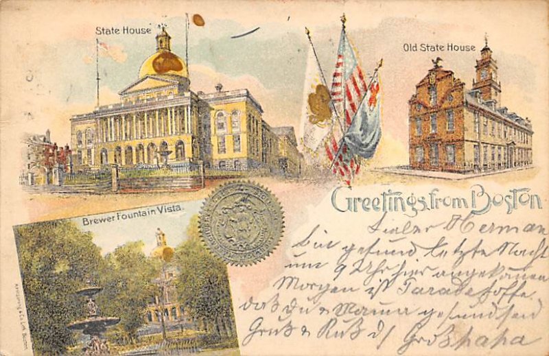 Greetings from Boston Boston, Mass., USA Patriographic 1904 