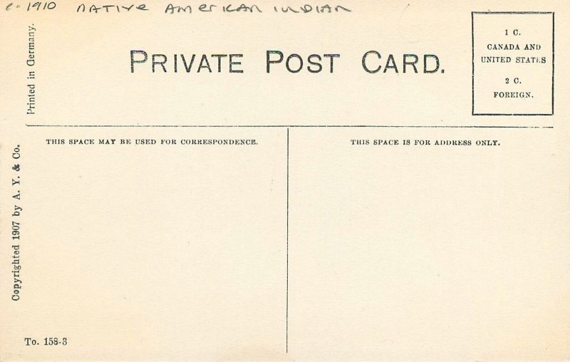 Postcard c1910 Sioux Dance Native American Indian AY & Co 23-6545