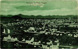PC CPA AZORES / PORTUGAL, PANORAMA OF PONTA DELGADA, Vintage Postcard (b21680)