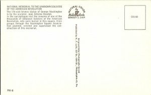 National Memorial Unknown Soldiers Vintage Postcard Standard View Card