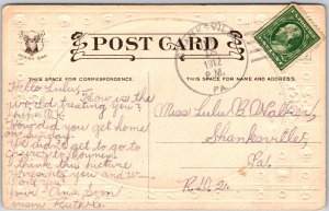 1912 Couples On The Staircase Courting Sweet Gestures Posted Postcard